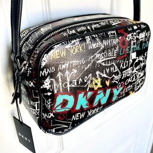 Dkny ERIN Crossbody Camera Bag - Graffiti Black - NEW!